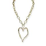 101136, HAMMERED HEART CHAIN NECKLACE