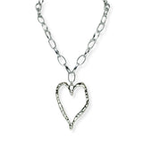 101136, HAMMERED HEART CHAIN NECKLACE