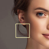 101140, CUTOUT SQUARE METAL EARRING