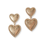 101143, DOUBLE HEART METAL DANGLE EARRING