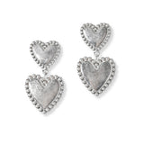 101143, DOUBLE HEART METAL DANGLE EARRING