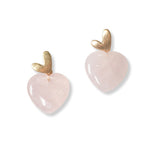 101144, SEMI PRECIOUS STONE HEART DANGLE EARRING