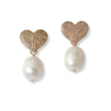 101145, HEART ACCENT FRESHWATER PEARL DANGLE EARRING
