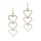 101148, TRIPLE HEART DROP DANGLE EARRING