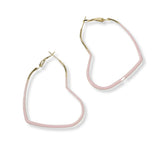 101150, ENAMEL HEART HOOP EARRING