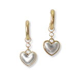 101152, DANGLE HEART CHARM POST HOOP EARRING