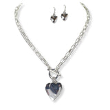 101155, DOUBLE HEART CHARM TOGGLE NECKLACE