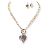 101155, DOUBLE HEART CHARM TOGGLE NECKLACE