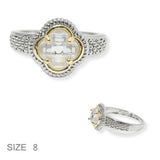 101159, CLOVER CUBIC ZIRCONIA DESIGNER INSPIRED RING