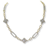 101163, 14K GOLD PLATED, CLOVER DESIGNER INSPIRED NECKLACE