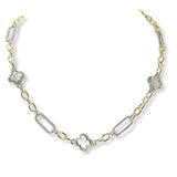 101163, 14K GOLD PLATED, CLOVER DESIGNER INSPIRED NECKLACE