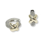 101166, 14K GOLD PLATED, X ACCENT DESIGNER INSPIRED EARRING