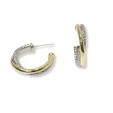 101167, 14K GOLD PLATED, DESIGNER INSPIRED HOOP EARRING