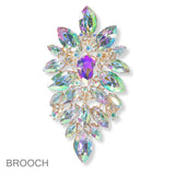 101170, MARQUISE RHINESTONE ACCENT EVENING PIN BROOCH