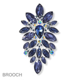 101170, MARQUISE RHINESTONE ACCENT EVENING PIN BROOCH