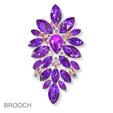 101170, MARQUISE RHINESTONE ACCENT EVENING PIN BROOCH