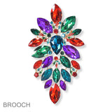 101170, MARQUISE RHINESTONE ACCENT EVENING PIN BROOCH