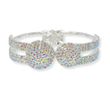 101172, ROUND CRYSTAL RHINESTONE CENTER OPEN BRACELET