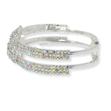 101172, ROUND CRYSTAL RHINESTONE CENTER OPEN BRACELET