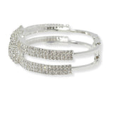 101172, ROUND CRYSTAL RHINESTONE CENTER OPEN BRACELET