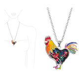 101181, ROOSTER ENAMEL PENDANT NECKLACE
