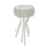 101185, CRYSTAL RHINESTONE TASSEL DROP WRAP BRACELET