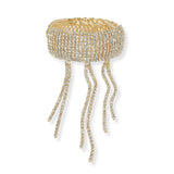 101185, CRYSTAL RHINESTONE TASSEL DROP WRAP BRACELET