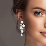101190, FLOWER PEARL DANGLE EARRING