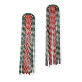 101196, CRYSTAL RHINESTONE TASSEL DROP EARRING