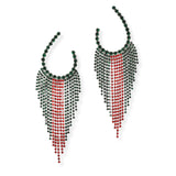 101197, CRYSTAL RHINESTONE TASSEL DROP EARRING