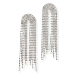101203, CRYSTAL RHINESTONE TASSEL DROP EARRING