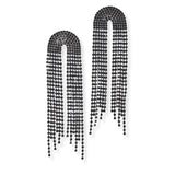 101203, CRYSTAL RHINESTONE TASSEL DROP EARRING