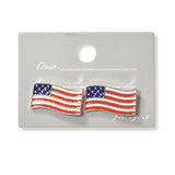 101207, AMERICAN FLAG ENAMEL STUD EARRING