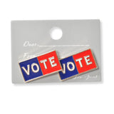 101207, VOTE ENAMEL STUD EARRING