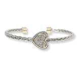 101209, 14K GOLD PLATED, HEART DESIGNER INSPIRED CUFF BRACELET