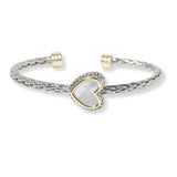 101209, 14K GOLD PLATED, HEART DESIGNER INSPIRED CUFF BRACELET