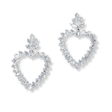 101215, HEART CUBIC ZIRCONIA EARRING