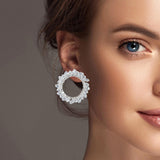 101217, ROUND CUBIC ZIRCONIA EARRING