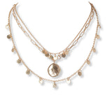 101223, GEOMETRIC CHARM MULTI LAYERED NECKLACE