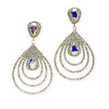 101229, TEARDROP ACCENT CRYSTAL RHINESTONE DANGLE EARRING