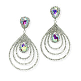 101229, TEARDROP ACCENT CRYSTAL RHINESTONE DANGLE EARRING