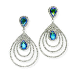 101229, TEARDROP ACCENT CRYSTAL RHINESTONE DANGLE EARRING