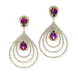 101229, TEARDROP ACCENT CRYSTAL RHINESTONE DANGLE EARRING
