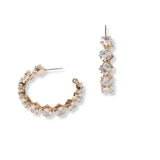 101231, SQUARE RHINESTONE ACCENT HOOP EARRING