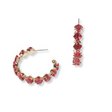 101231, SQUARE RHINESTONE ACCENT HOOP EARRING