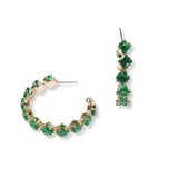 101231, SQUARE RHINESTONE ACCENT HOOP EARRING