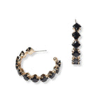 101231, SQUARE RHINESTONE ACCENT HOOP EARRING