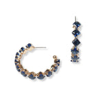 101231, SQUARE RHINESTONE ACCENT HOOP EARRING