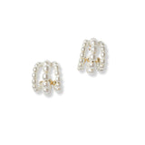 101234, PEARL BEADED C SHAPE POST EARRING