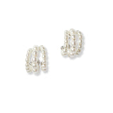 101234, PEARL BEADED C SHAPE POST EARRING